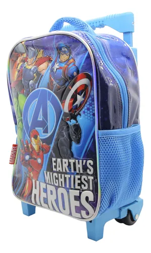 Mochila Escolar Cresko Avengers Marvel Carrito Rueditas