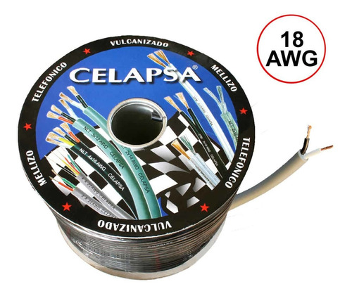 Cable Vulcanizado Bipolar 18awg 2x18v Celapsa X Met