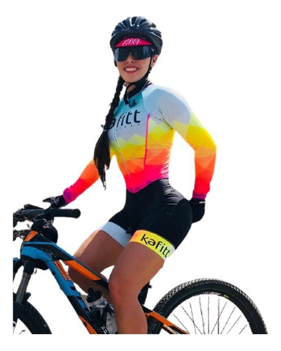 Mono Manga Larga Mujer Mountain Bike Triatlón