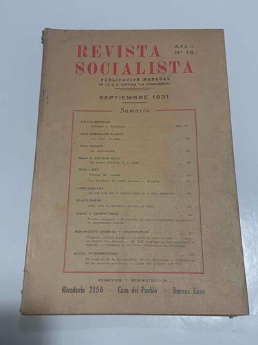 Revista Socialista Año 2 Nro 16