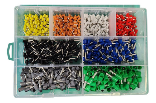 800pcs Terminales Aisladas (ferrules) Conectores De Cable Color Azul