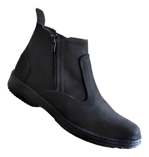 Bota Masculina Preta Com Fecho Ziper Botina Couro Legitimo Numero 35 36 37 38 39 40 41 42 43 Ou 44 Estilo Sapato Social 