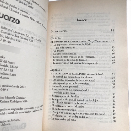 Cuando Los Padres Se Separan...- Clutier, R Et. Al. Libro (Usado)