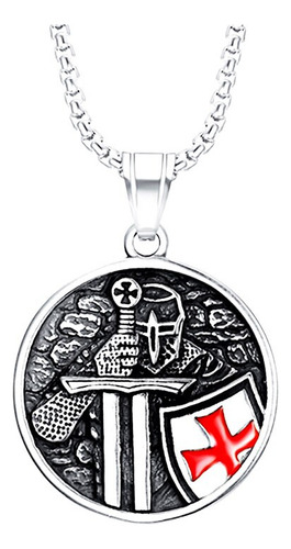 Collar Con Colgante De Cruz De Caballeros Templarios Para Ho