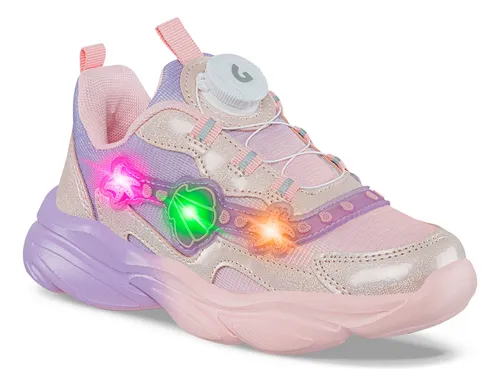 Tenis Luces Jomir Rosa Para Niña Los Gomosos