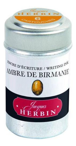 Cartucho Para Caneta Tinteiro Herbin Ambre De Birmanie 6 Uni