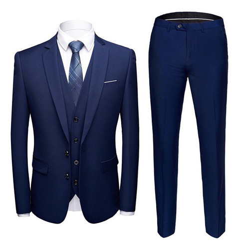 Traje Slim Oxford Hombre - Pantalón+chaqueta+chaleco