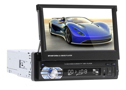 Stereo Pantalla Retractil Manual Tactil Usb Sd Aux 1 Din 