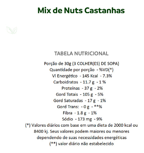 Mix Premium De Castanhas Nuts Kit 3 Qualidade Superior 100g