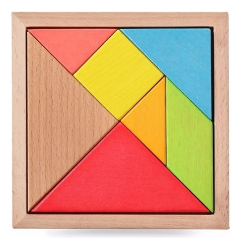 Juego Didactico Tangram Madera Chico 12x12 Cm 2 Pzas