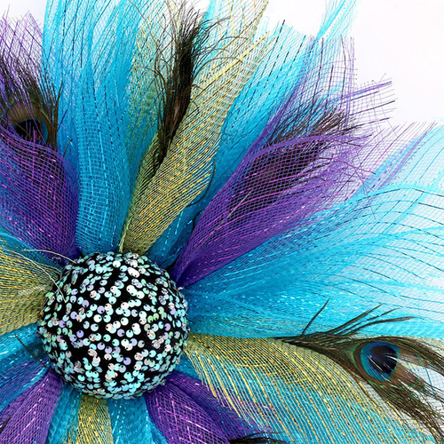 Corona De Plumas De Pavo Real For Colgar En Primavera Para