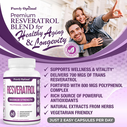 Suplemento De Resveratrol Puramente Ideal De 1500 Mg Com Ant