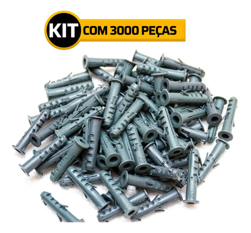 Kit Buchas Oca Com Anel 6mm 3000 Peças Tijolo Bloco Parede