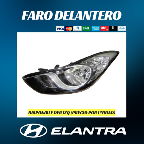 Faro Delantero Hyundai Elantra 2012 2013 2014 2015 2016