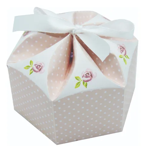 Molde Caja Hexagonal Con Frunce Arriba (editable)