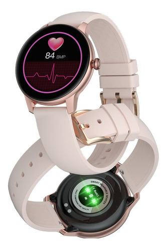 Smartwatch Imilab W11L 1.09" caja de aleación de aluminio rosa, malla rosa de silicona
