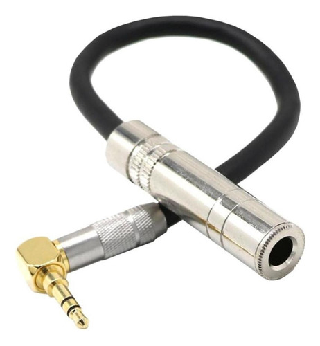 3.5 Mm 90 Grados 1/4 Enchufe A 6.35 1/8 Cable Adaptador .