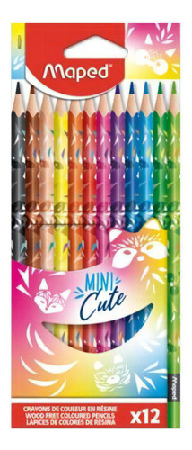 Mini lindo lápiz de colores mapeado de 12 colores