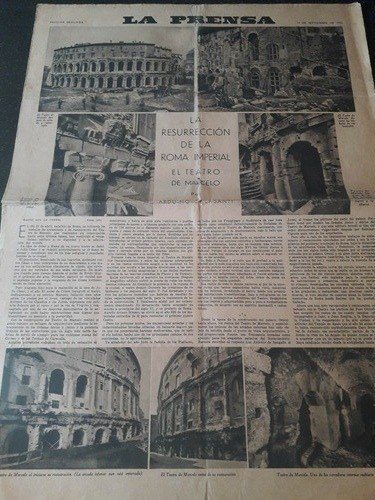 Diario La Nación 17 9 1933 Mapa Antiguo Roma Teatro Mayas (Usado)