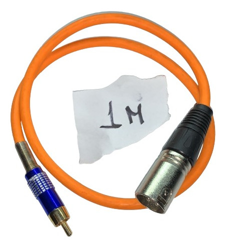 Cable Canon Xlr Macho A Rca  1 Metro Naranja Fluo