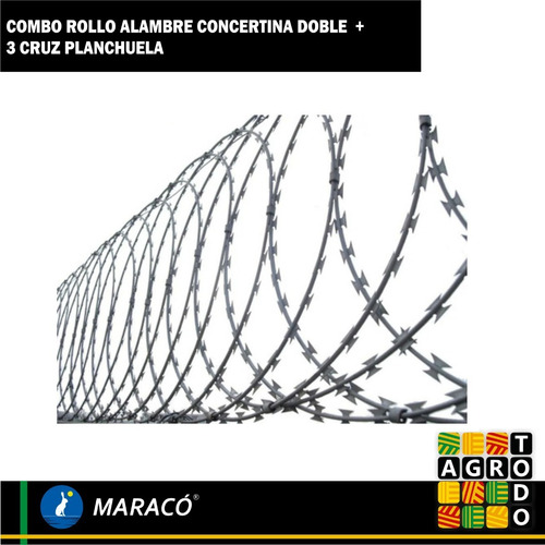 Imagen 2 de 7 de Alambre Concertina 45 Cm X 10 M C/ Cruz Planchuela X 3 7596