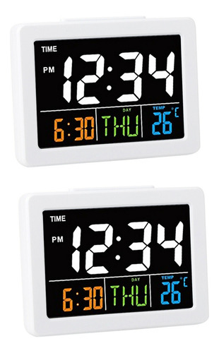 Reloj Despertador Electrónico De Escritorio Lcd Con Pantalla