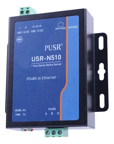 Convertisseur RS485 Série Vers Ethernet USR-N510 - Support MQTT, TCP, SSL/TLS - Pour IoT, Automation Industrielle - Alimentation Redondante, Haute Fiabilité - 6