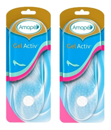 Plantillas Amopé Gel Activ Taco Bajo Talle Único X2 Packs