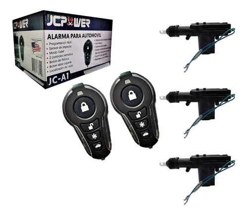 Kit Alarma Automotriz Jc Power Jc-a1 Jc-a2 Y 3 Actuadores