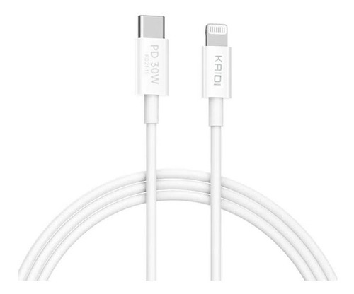 Kaidi Cabo Usb Tipo-c Para ios Kd-26 Potência 30w Branco