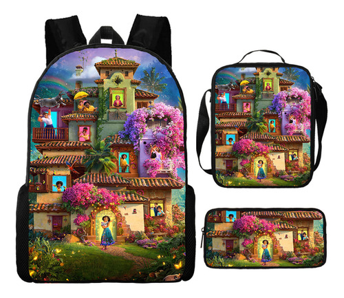 Pack De 3 Mochilas Con Estampado 3d Girl Encanto, Bolso De H