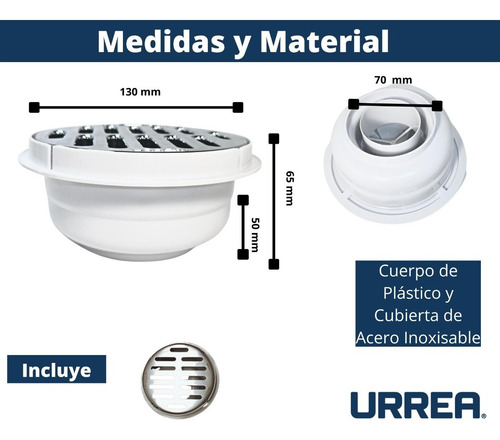 Coladera Universal Rejilla Acero Inox Ur