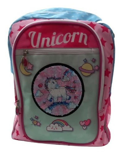 Mochila Unicornio Con Lentejuelas Hermosa