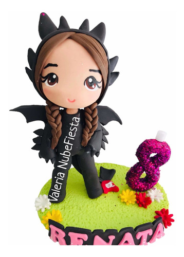 Chimuelo Dragon Fiesta Pastel Cake Topper Vela Pasta Frances