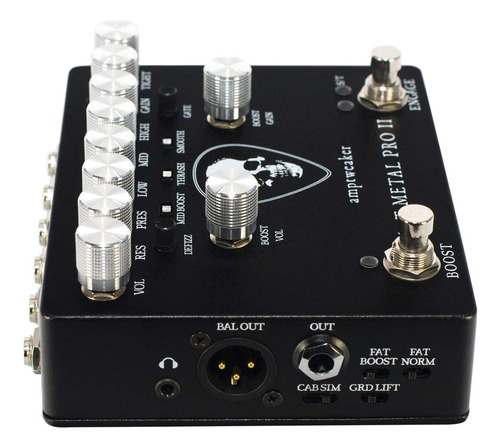 Amptweaker Pedal De Distorsión Fat Metal Pro Ii Color Marrón