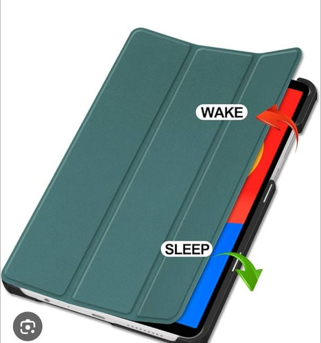 Funda Smart Cover Samsung Tab S9 Fe Plus 12.4 + Vidrio Verde Oscuro