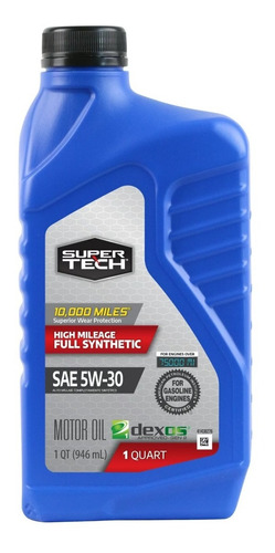 Aceite Sintetico 5w-30 Super Tech Alto Kilometraje 946 Ml