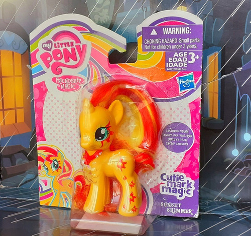 My Little Pony - Sunset Shimmer -8cm- Rara -cartela- Hasbro (Usado)