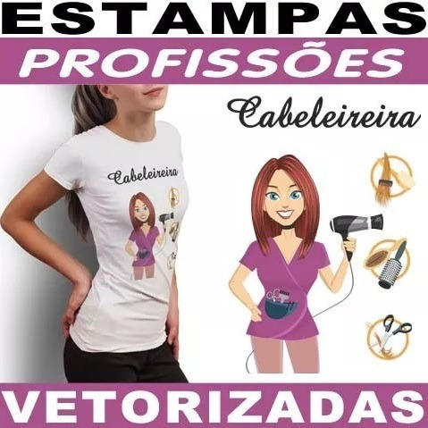 Artes Prontas Estampas Profissões Sublimação Femininas