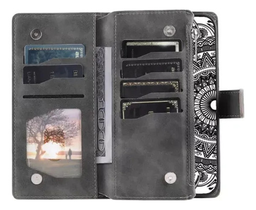 A Funda De Piel Tipo Cartera Con Estampado De Bandolera