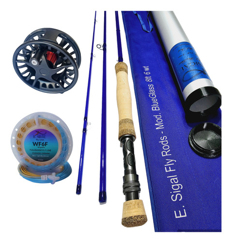 Combo Fly Pesca Con Mosca E. Sigal #6. Caña + Reel + Linea Azul