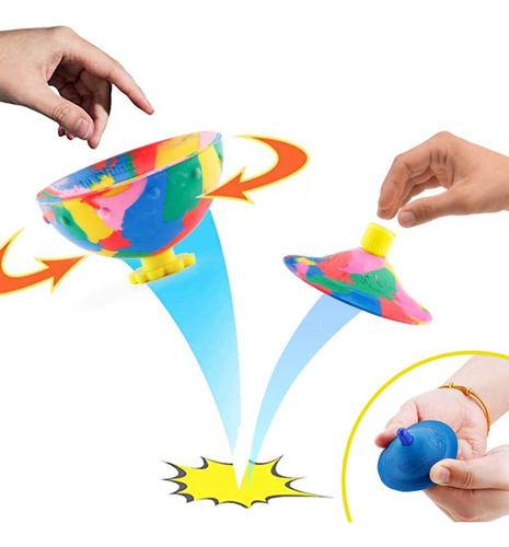 Juguete de media taza Spin Drop Hip Hop Pops Pola con LED de colores