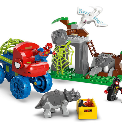 Lego Vehículo Todoterreno Dinosaurio Y Equipo Spidey Rescate