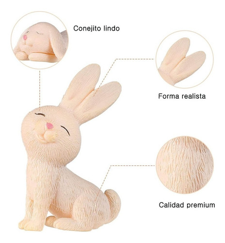 Para Mini Conejo Decoracion Pascua Adornos Figuras Resina