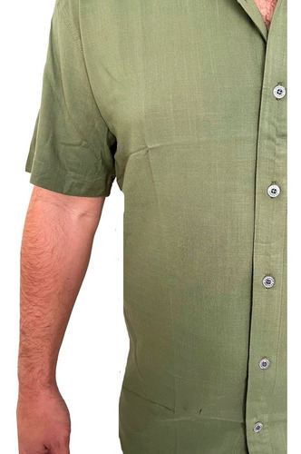 Imagen 4 de 8 de Camisa De Lino Verde