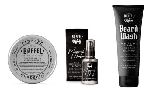 Pack Shampoo Y Aceite De Barba + Cera De Peinar Boffel 