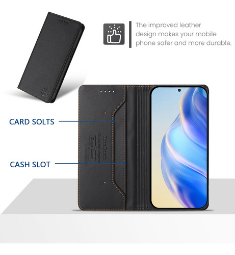 Funda De Piel Tipo Cartera Para Samsung Galaxy S8, Con Funci