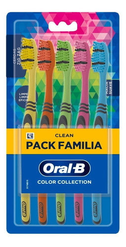 Clean Color Collection Escovas Dental Macia 5 Unidades