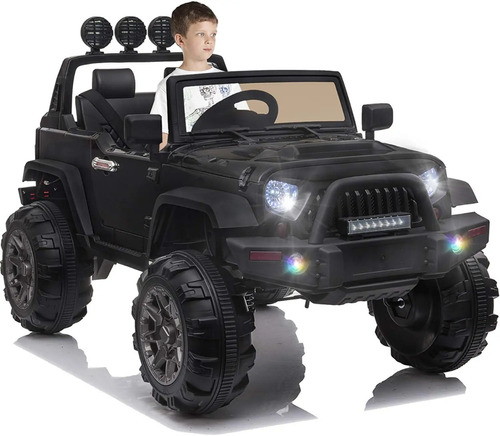 Troca 4x4 Infantil 12v Luces Led Color Negro Marca Ottaro