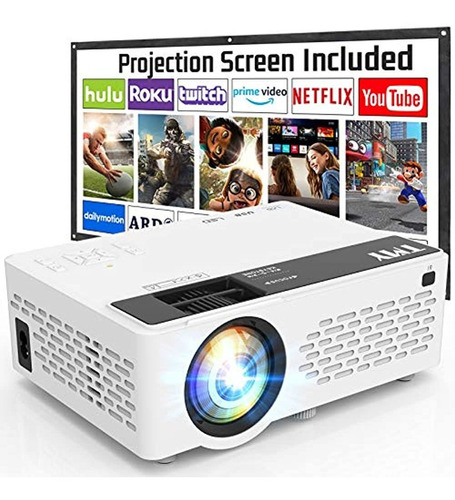 Proyector Tmy Con Pantalla De Proyector De 100 Pulgadas, Pro